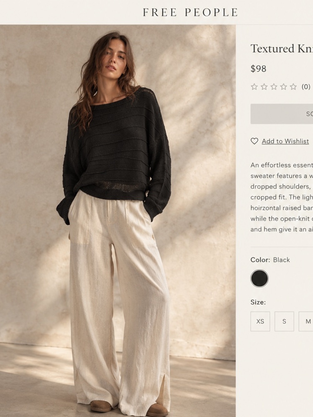 Free People Black Sweater